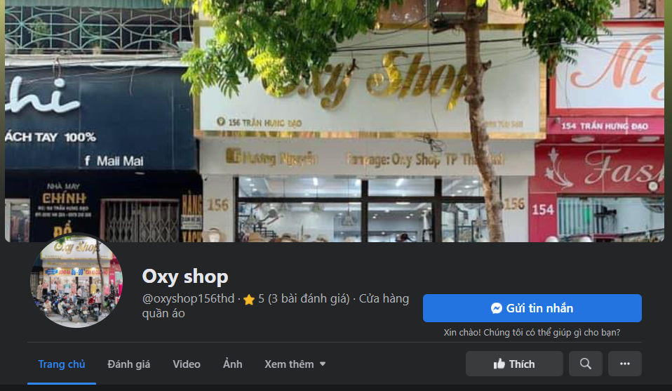 shop quần áo Thái Bình