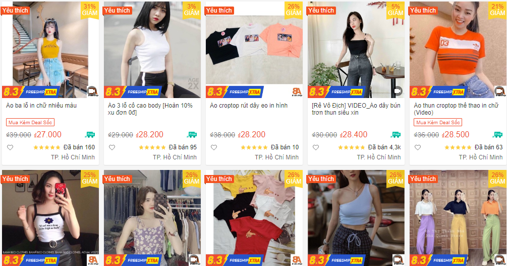 shop áo croptop đẹp