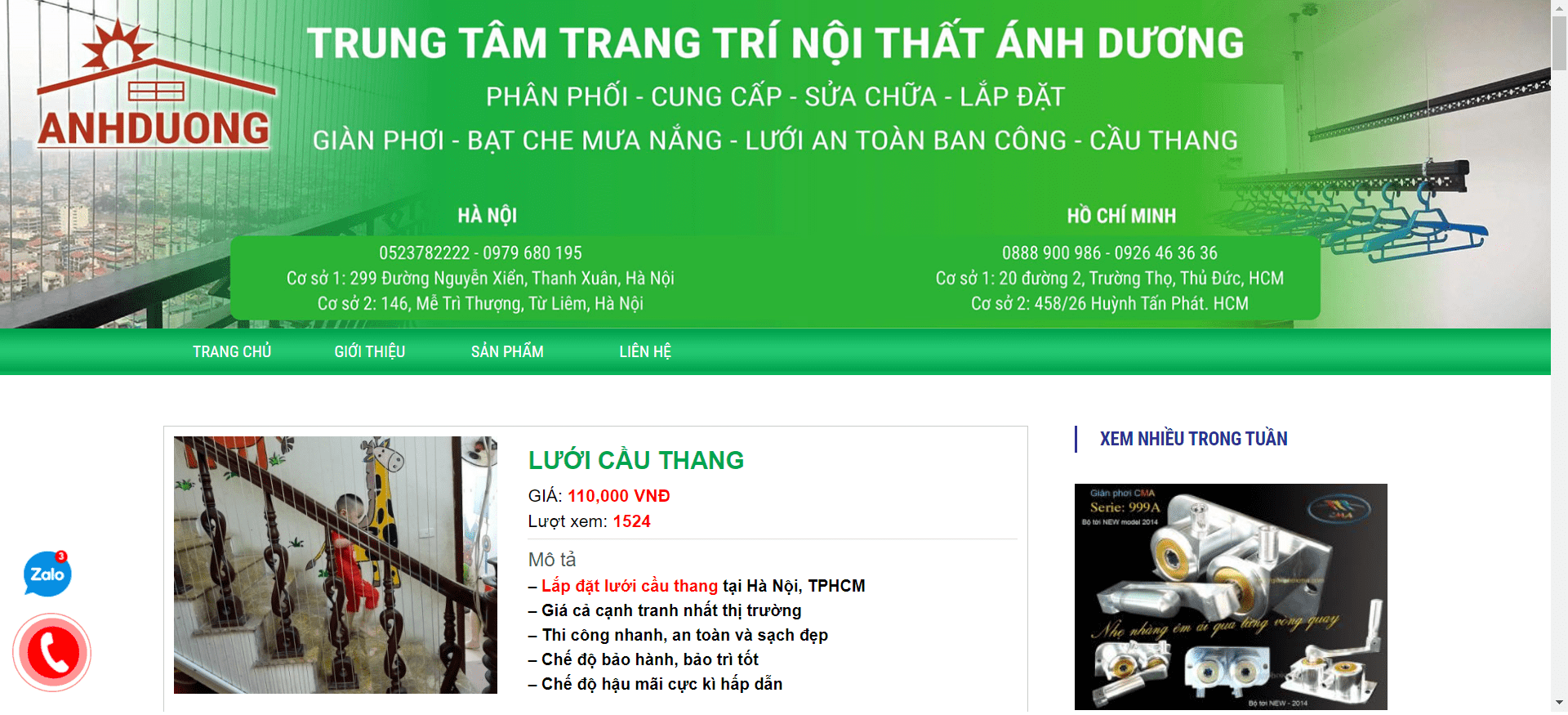 lưới an toàn cầu thang hà nội