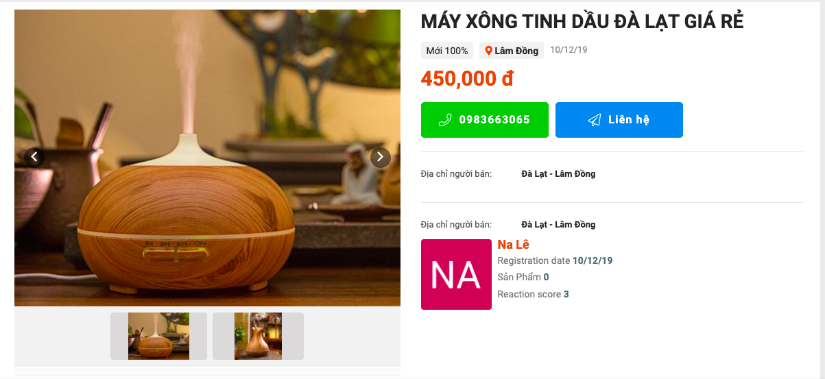 máy xông tinh dầu đà lạt