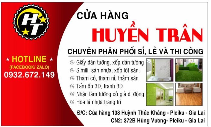 thi công giấy dán tường Gia Lai