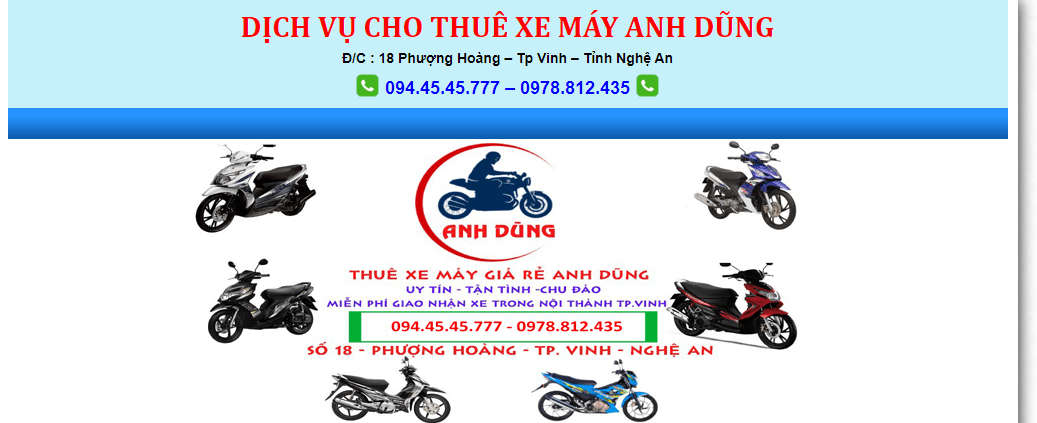 thuê xe máy ở Vinh