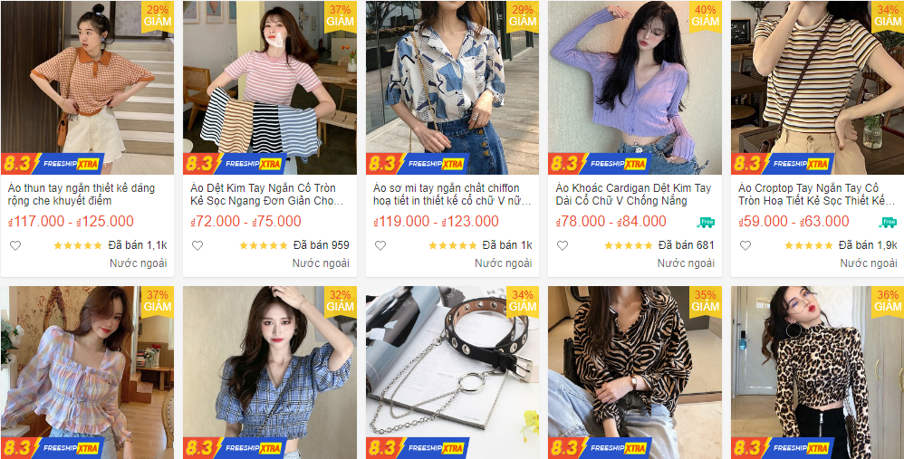 shop áo croptop đẹp