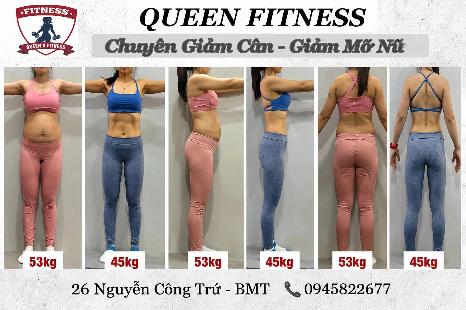 Kết quả của chị em sau khi đồng hành cùng Queen’s Fitness.