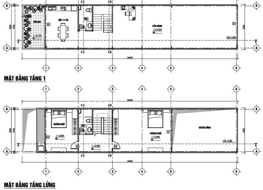 bản vẽ nhà khung thép 2 tầng