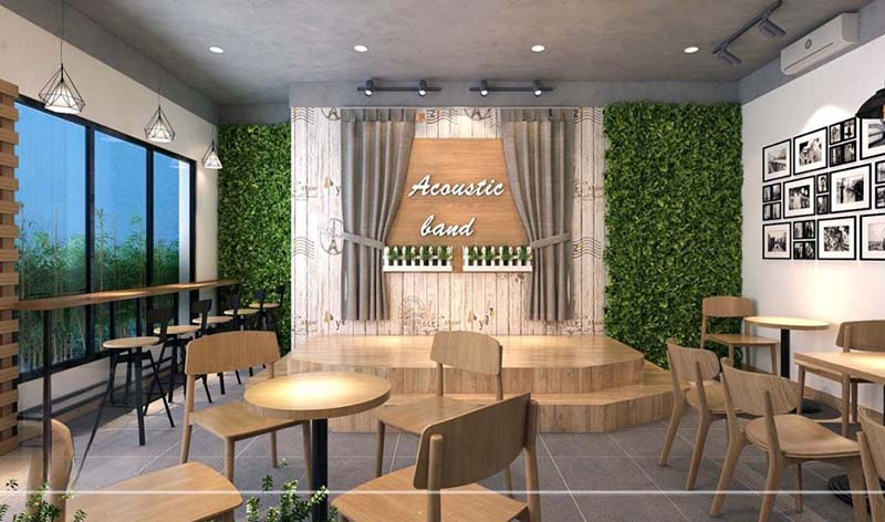 Thiết kế quán cafe ascoustic
