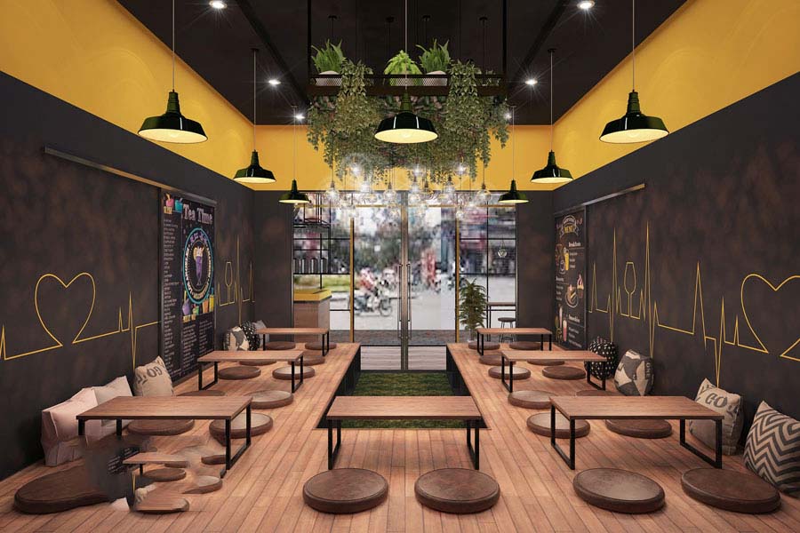 Thiết kế quán cafe ngồi bệt