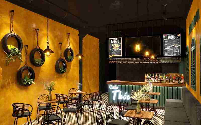 thiết kế quán cafe nhỏ 40m2