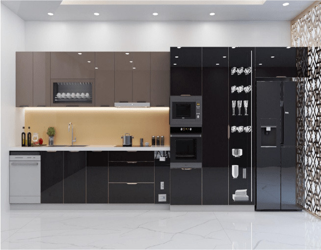 tủ bếp inox cánh kính hải phòng Nội Thất Maxpro