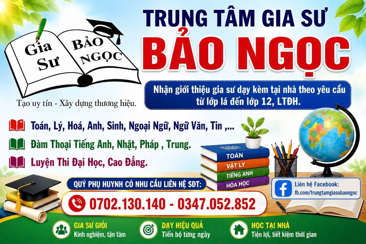 Trung Tâm Gia Sư Bảo Ngọc – Giải Pháp Học Tập Toàn Diện, Nâng Tầm Tri Thức Tại Đà Nẵng.