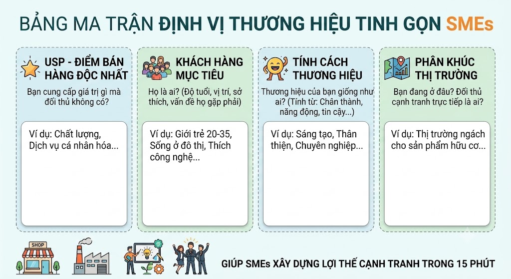 Ma trận Định vị Thương hiệu Tinh gọn dành cho SMEs.