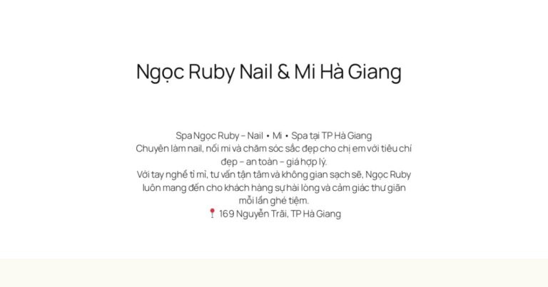 Spa Ngọc Ruby – Nail & Mi