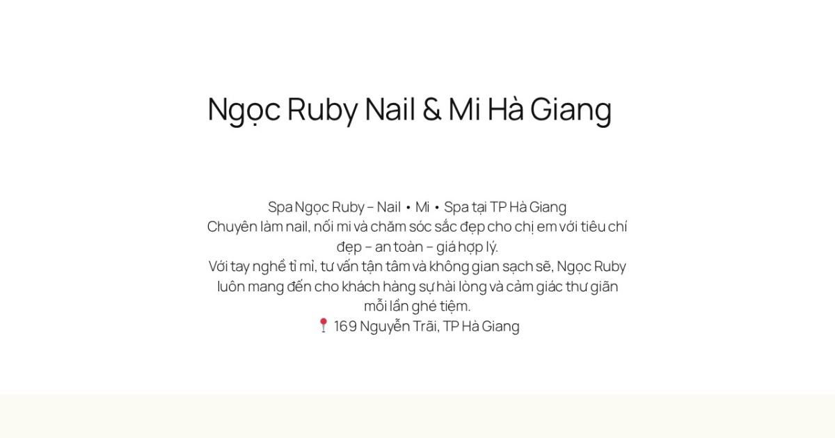 Spa Ngọc Ruby – Nail & Mi